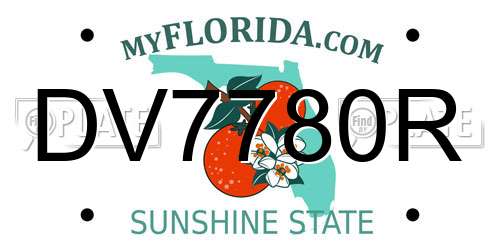 DV7780R Florida License Plate