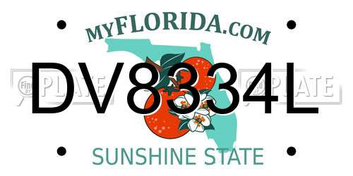 DV8334L Florida License Plate