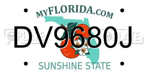 DV9680J Florida License Plate