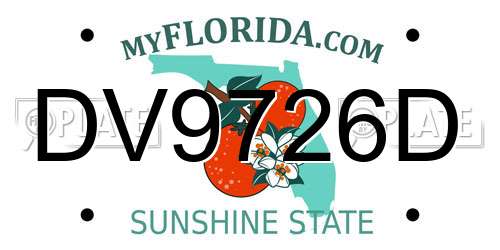 DV9726D Florida License Plate