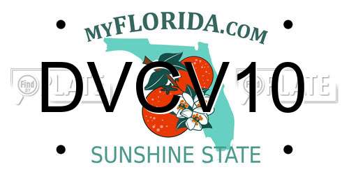 DVCV10 Florida License Plate