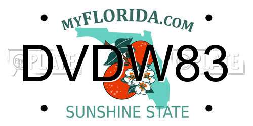 DVDW83 Florida License Plate
