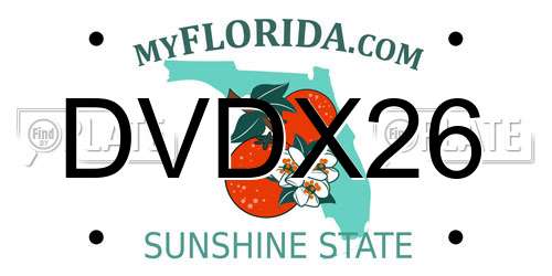 DVDX26 Florida License Plate