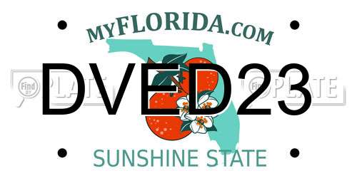 DVED23 Florida License Plate