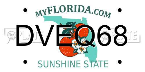 DVEQ68 Florida License Plate