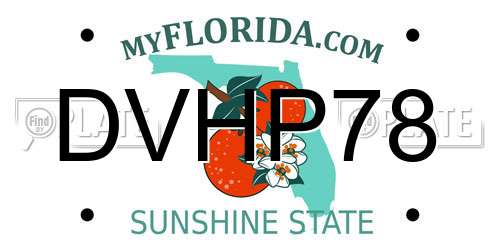 DVHP78 Florida License Plate