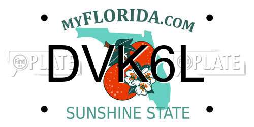 DVK6L Florida License Plate