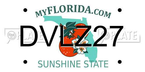DVLZ27 Florida License Plate