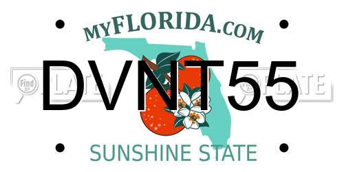 DVNT55 Florida License Plate