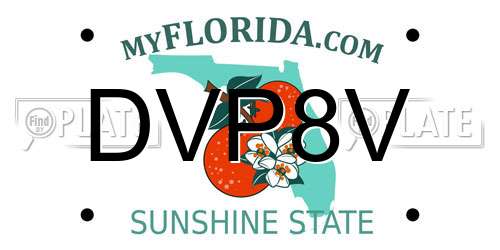 DVP8V Florida License Plate