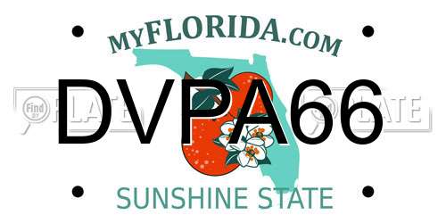 DVPA66 Florida License Plate