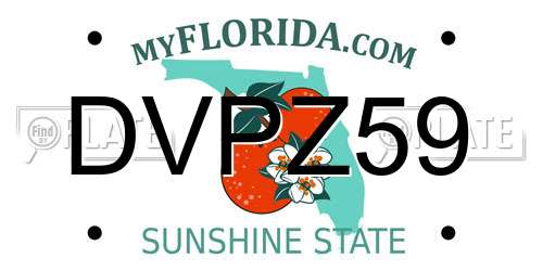 DVPZ59 Florida License Plate