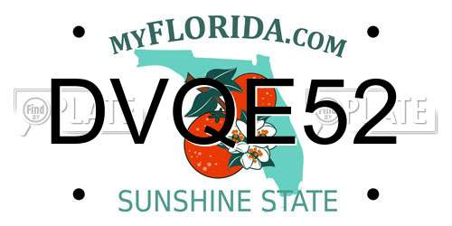 DVQE52 Florida License Plate