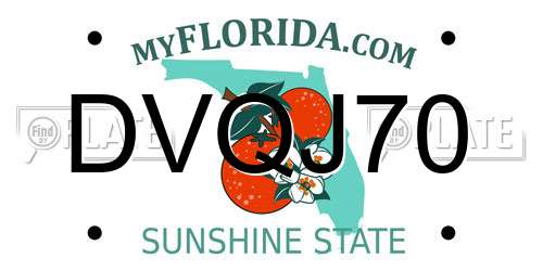 DVQJ70 Florida License Plate