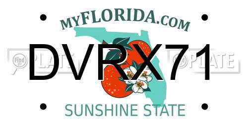 DVRX71 Florida License Plate