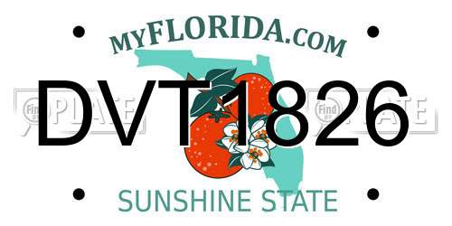 DVT1826 Florida License Plate