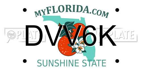 DVV6K Florida License Plate