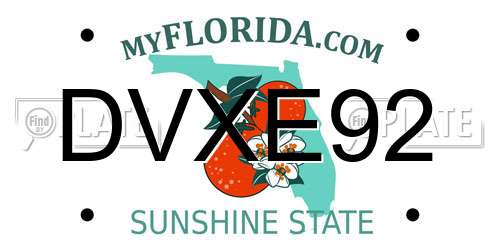DVXE92 Florida License Plate