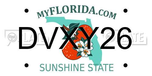 DVXY26 Florida License Plate