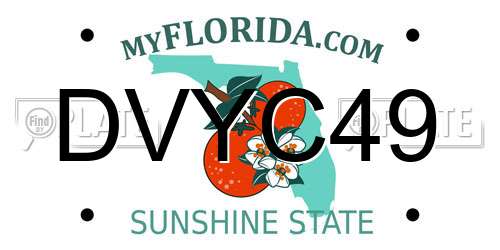 DVYC49 Florida License Plate