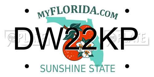 DW22KP Florida License Plate