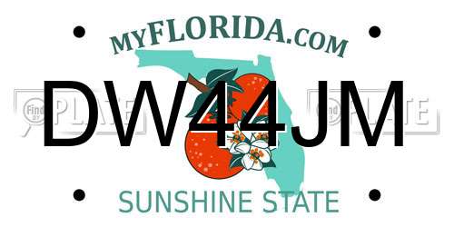 DW44JM Florida License Plate