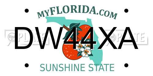 DW44XA Florida License Plate