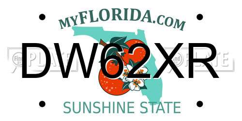 DW62XR Florida License Plate