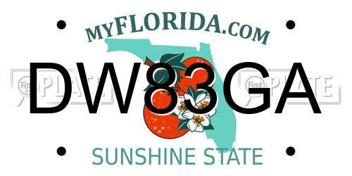 DW83GA Florida License Plate