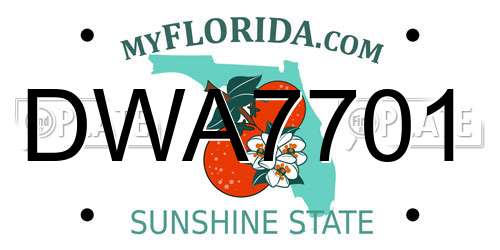 DWA7701 Florida License Plate