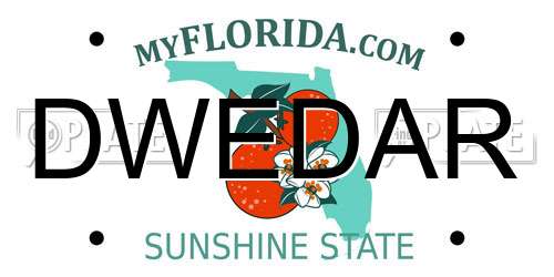 DWEDAR Florida License Plate