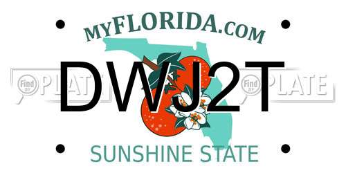 DWJ2T Florida License Plate