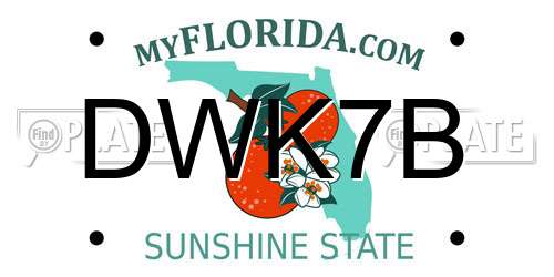 DWK7B Florida License Plate