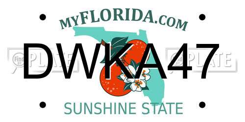DWKA47 Florida License Plate