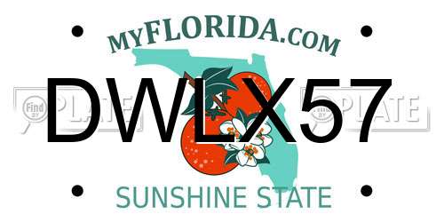 DWLX57 Florida License Plate