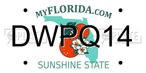 DWPQ14 Florida License Plate