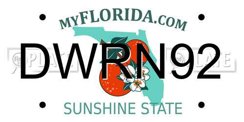 DWRN92 Florida License Plate