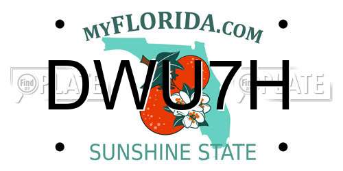 DWU7H Florida License Plate