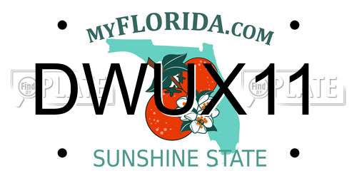 DWUX11 Florida License Plate