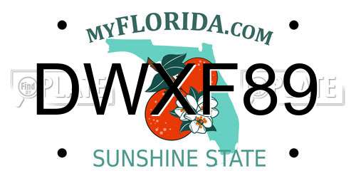 DWXF89 Florida License Plate
