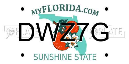 DWZ7G Florida License Plate