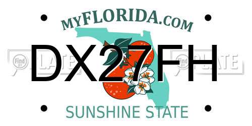 DX27FH Florida License Plate