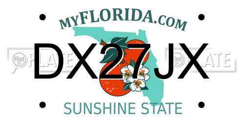 DX27JX Florida License Plate