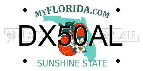 DX50AL Florida License Plate