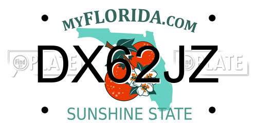 DX62JZ Florida License Plate