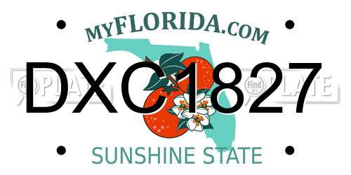 DXC1827 Florida License Plate