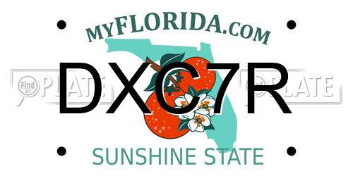 DXC7R Florida License Plate