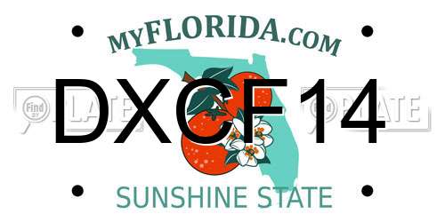 DXCF14 Florida License Plate