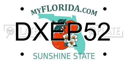 DXEP52 Florida License Plate
