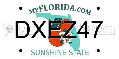 DXEZ47 Florida License Plate